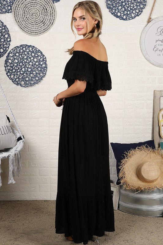 Off the shoulder flowy maxi dress Clearance