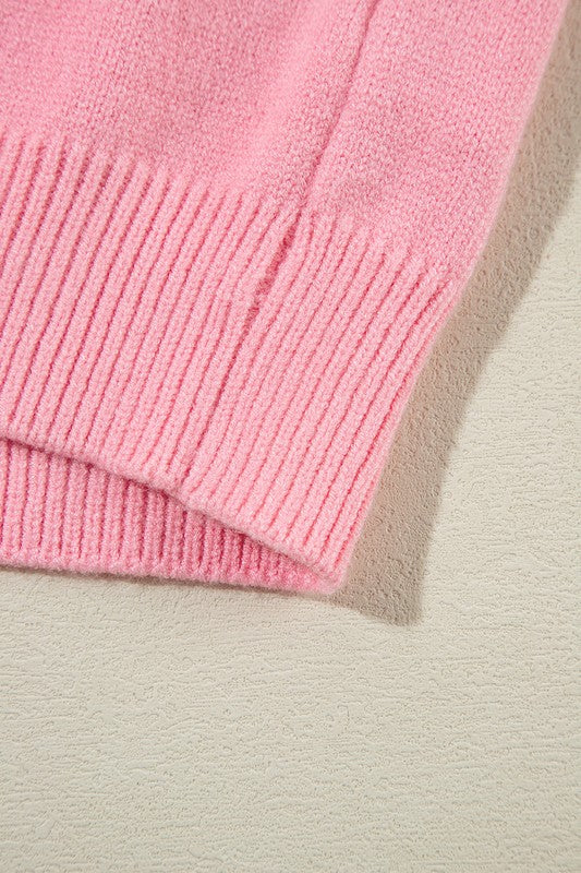 Patricia Flower Notched Neck Sweater