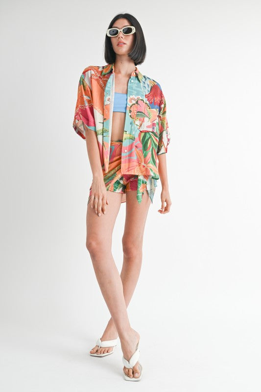 TROPICAL OVERSIZED CAMP SHIRT