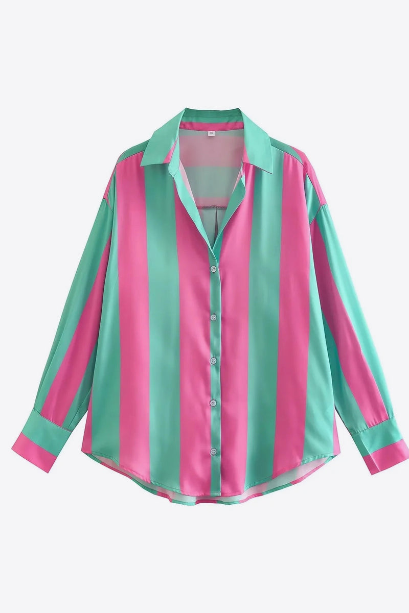 Super Striped Dropped Shoulder Shirt