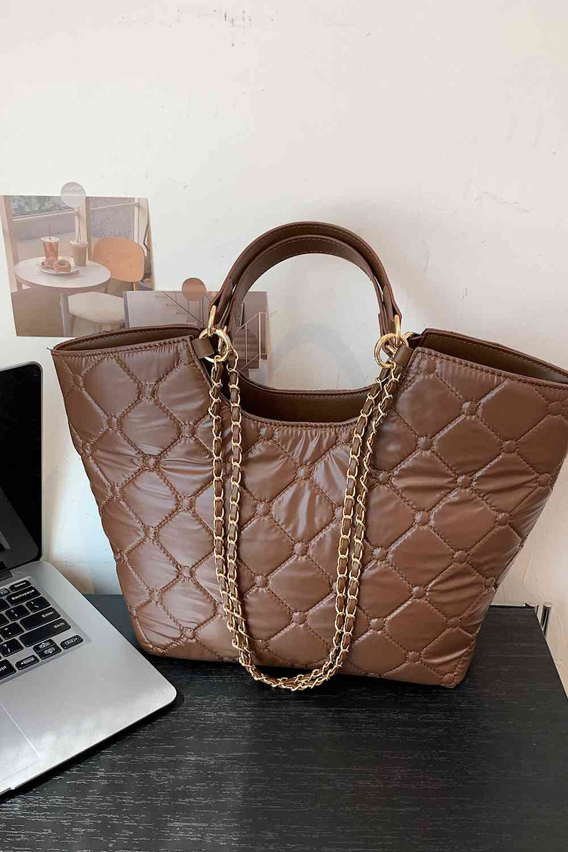 SHINE PU LEATHER HANDBAG