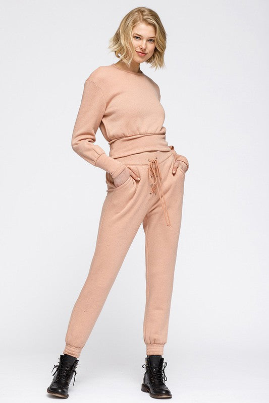 PEPLUM SWEAT PANTS