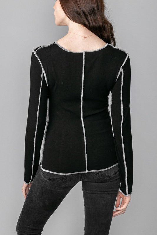 REESE REVERSE STITCH TOP