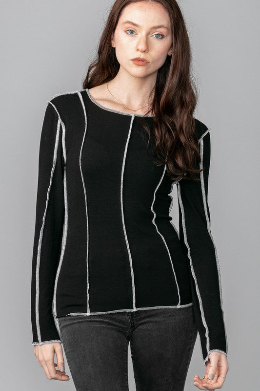 REESE REVERSE STITCH TOP