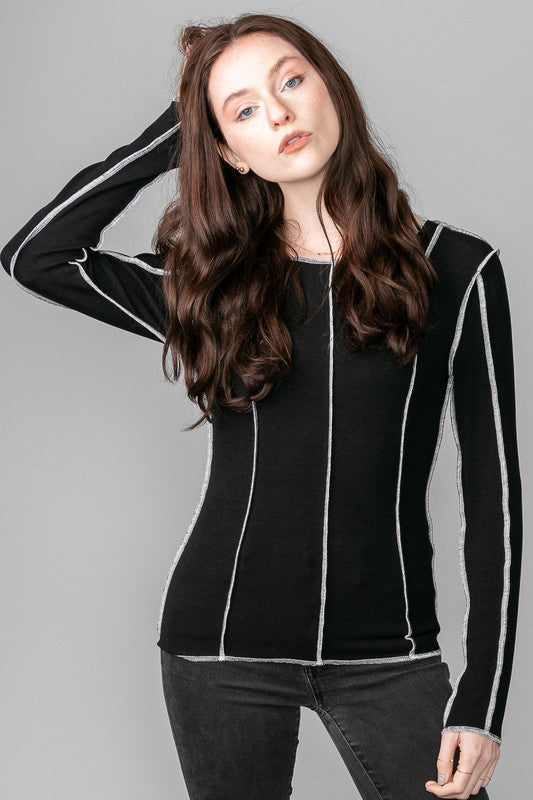 REESE REVERSE STITCH TOP