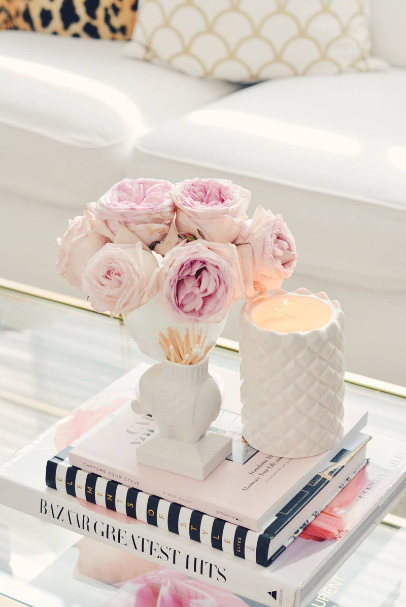 White pineapple wildflower scented candle