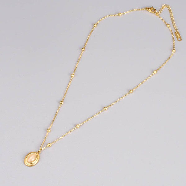 18K GOLD OVAL CAT’S EYE NECKLACE