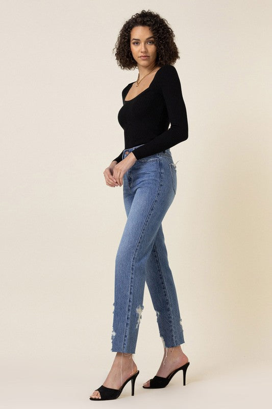 Ella High Waisted Straight Leg Jean