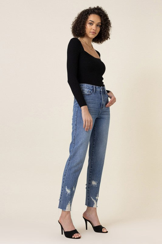 Ella High Waisted Straight Leg Jean