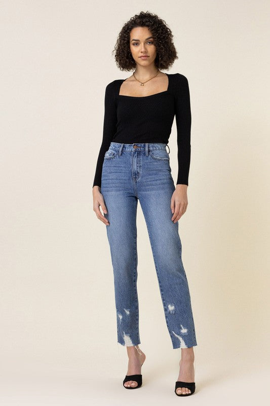 Ella High Waisted Straight Leg Jean