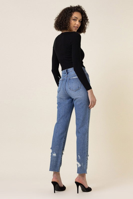 Ella High Waisted Straight Leg Jean