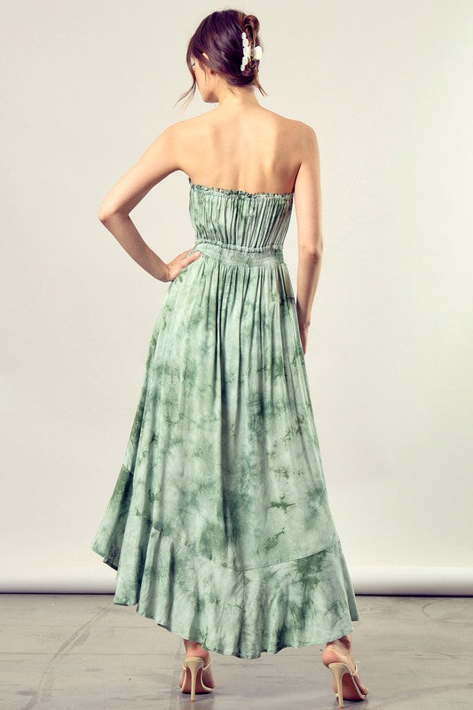 ROSEMARY TIE DYE TUBE MAXI DRESS