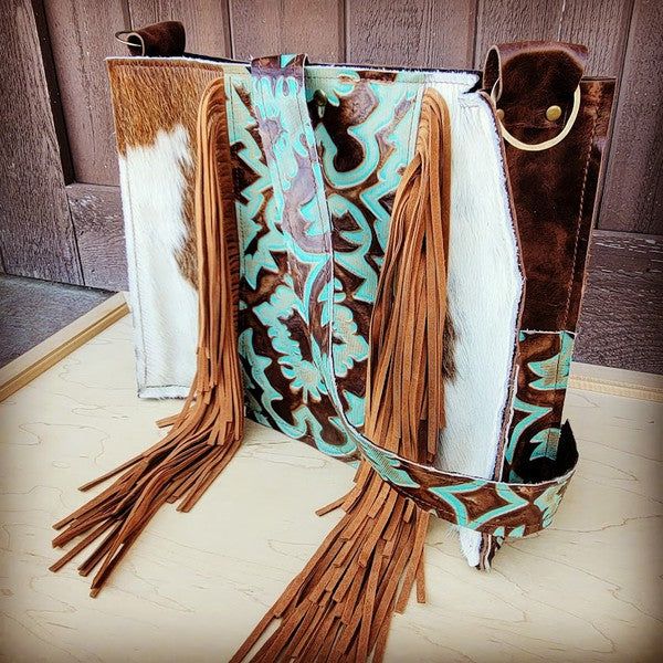 TURQUOISE LAREDO LEATHER HANDBAG