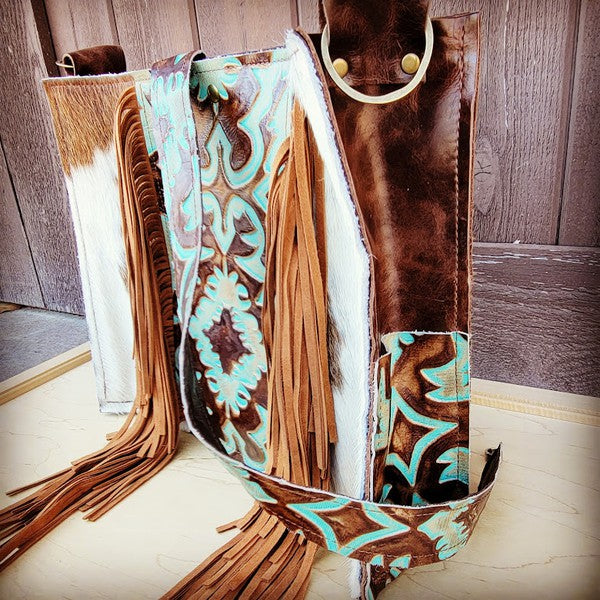 TURQUOISE LAREDO LEATHER HANDBAG