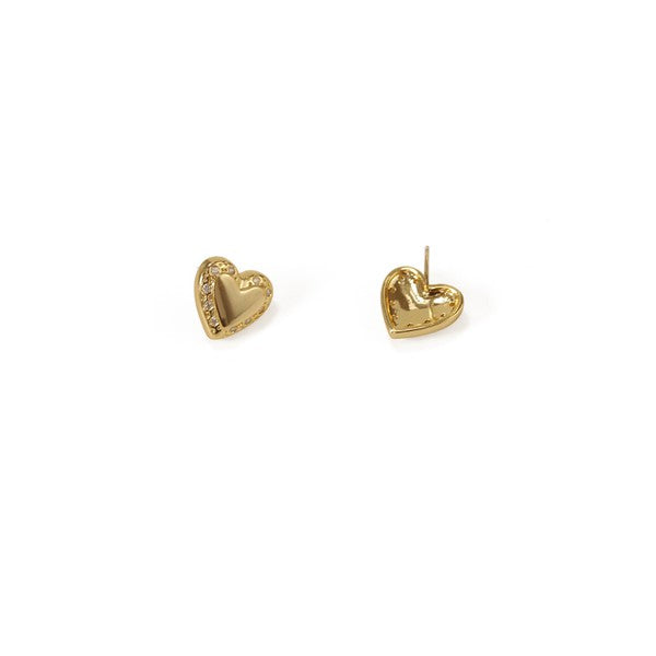 18K GOLD HEART ZIRCON EARRING