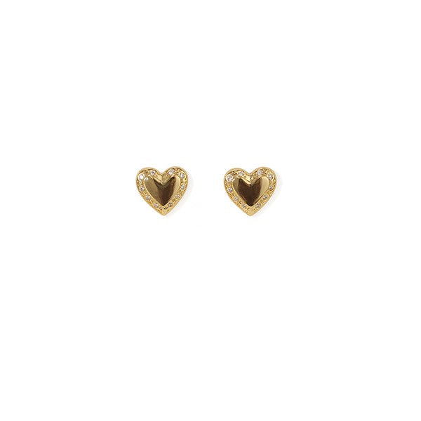 18K GOLD HEART ZIRCON EARRING