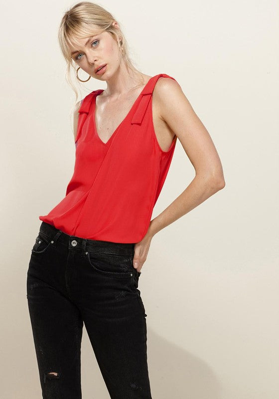 Posey Bow Tie Shoulder Cami Blouse