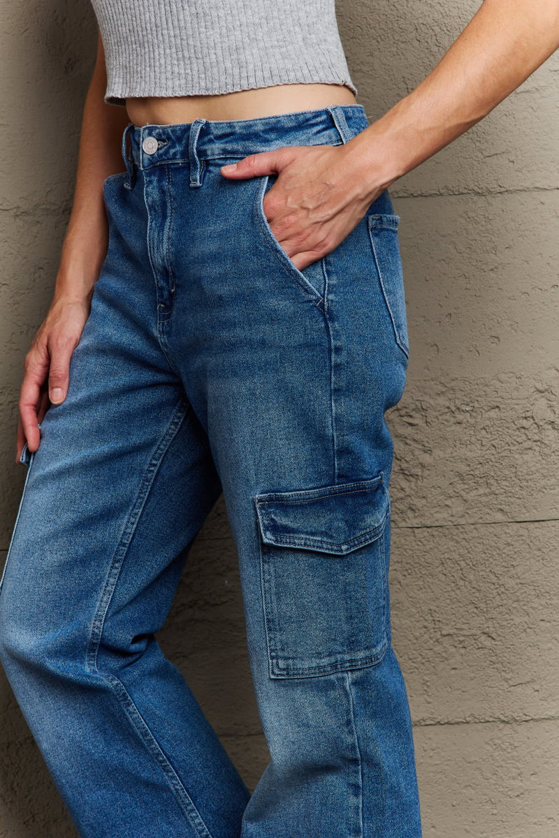 Kancan Holly High Waisted Cargo Flare Jeans – WREN & CHAR