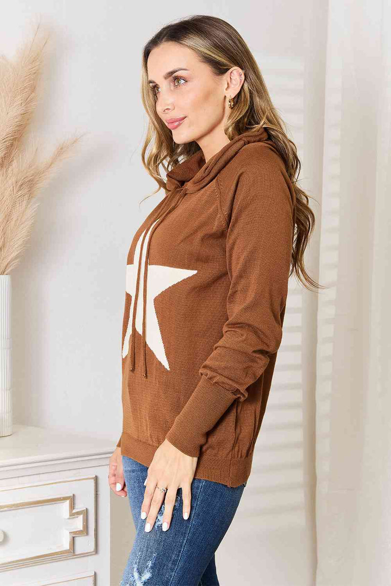 Heimish Star Full Size Star Graphic Hooded Sweater