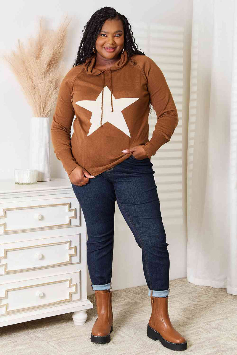 Heimish Star Full Size Star Graphic Hooded Sweater