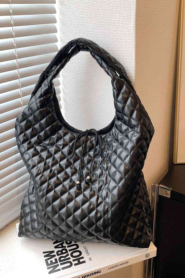 QUILTED VEGAN PU LEATHER HANDBAG