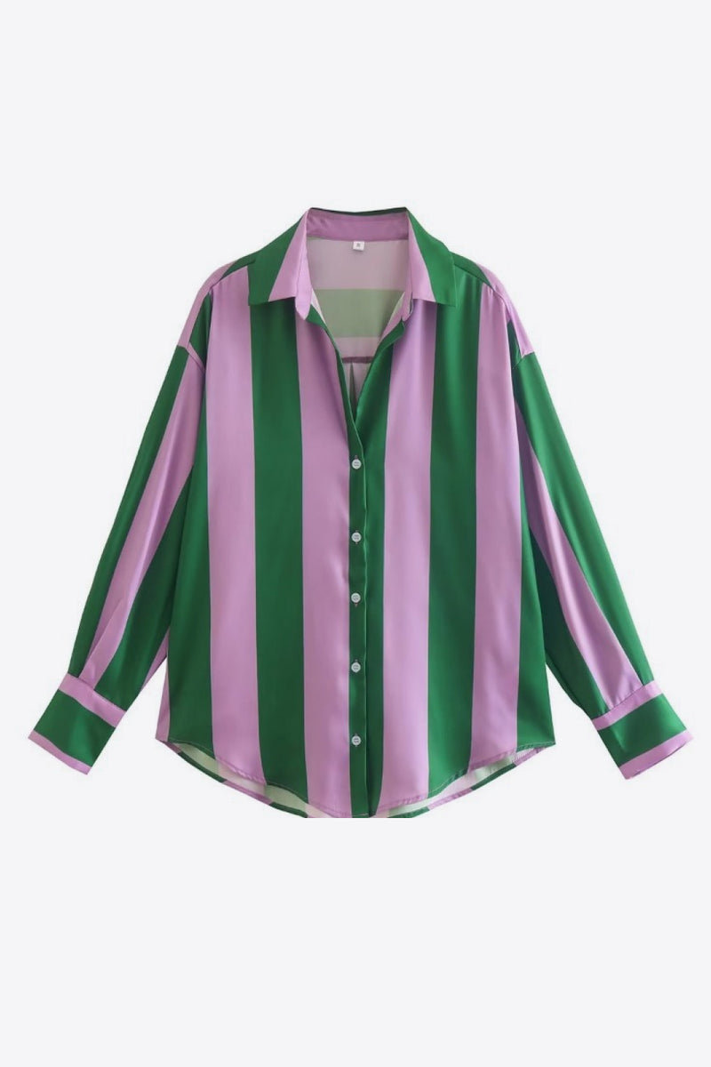 Super Striped Dropped Shoulder Shirt