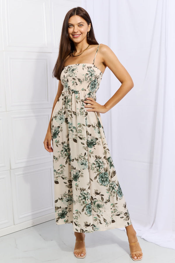 HOLD ME TIGHT SUMMER FLORAL MAXI DRESS - SAGE
