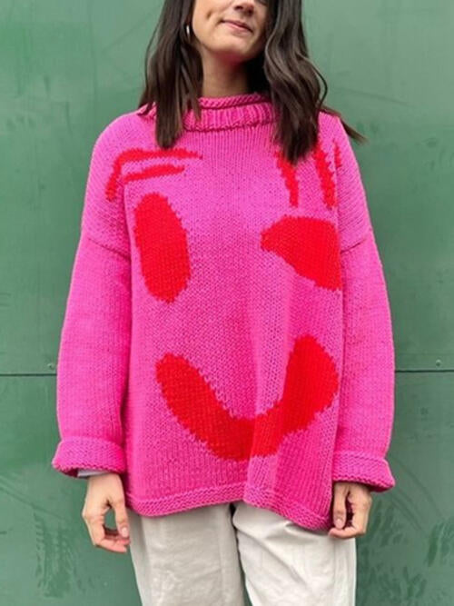 Happy Wink Long Sleeve Sweater