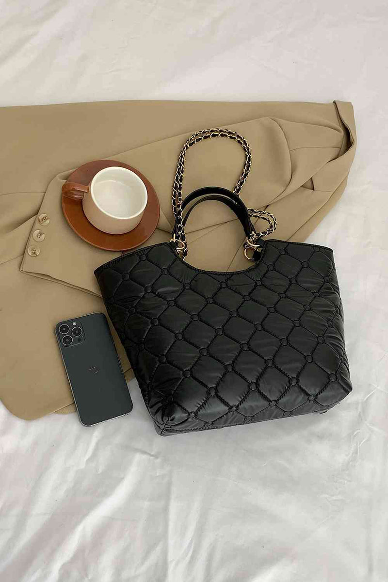 SHINE PU LEATHER HANDBAG