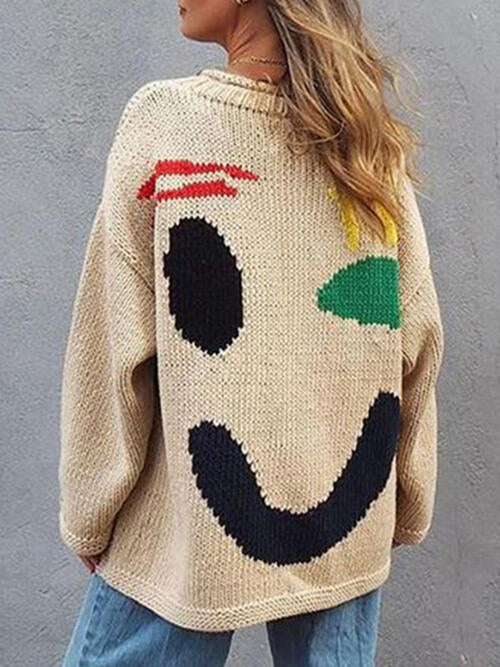 Happy Wink Long Sleeve Sweater