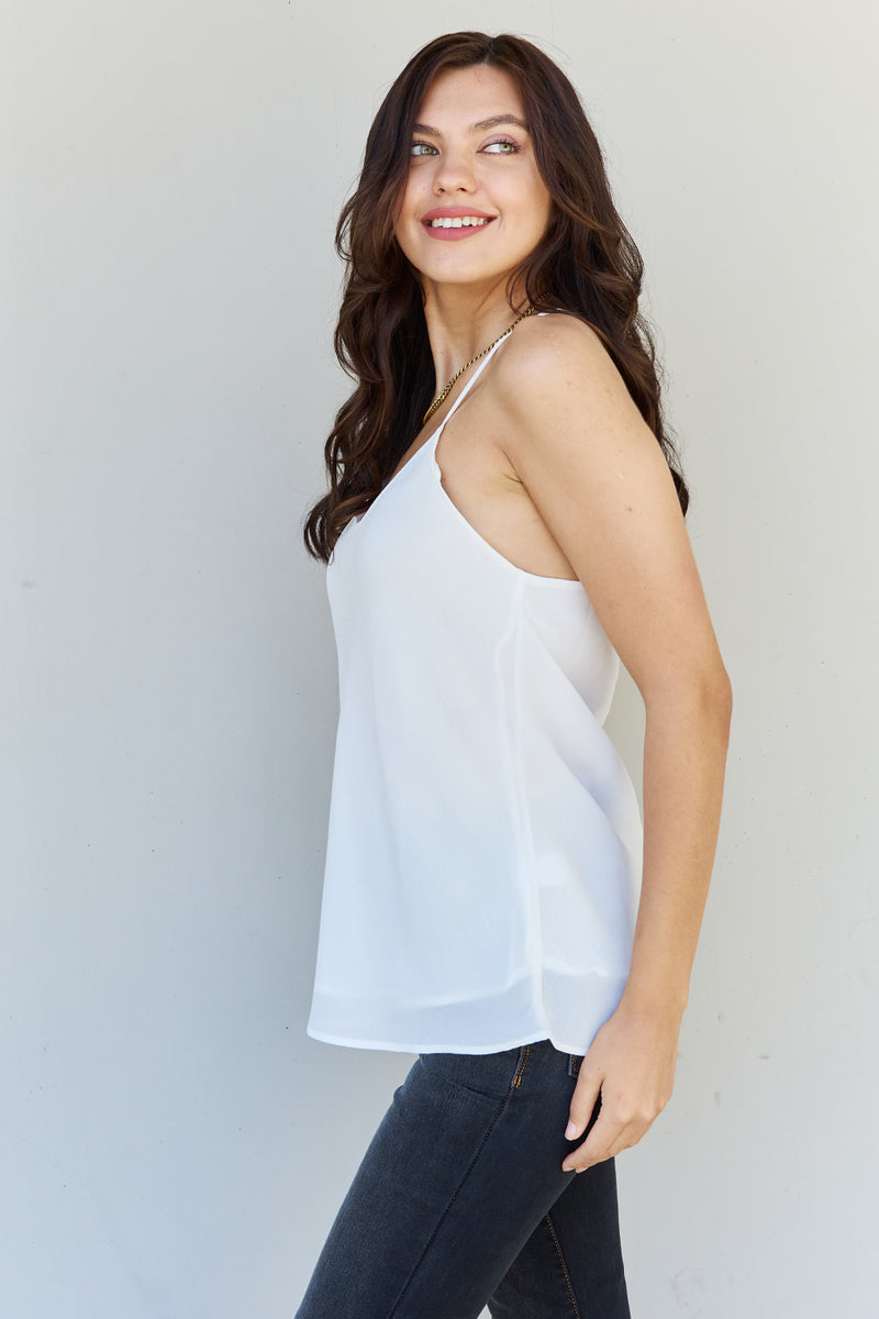 MAKE ME BLUSH CHIFFON CAMI TOP