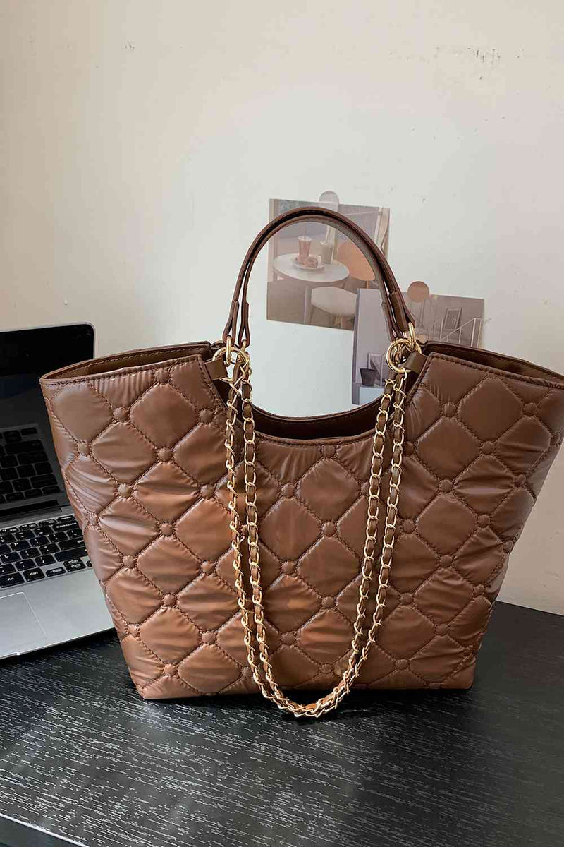 SHINE PU LEATHER HANDBAG