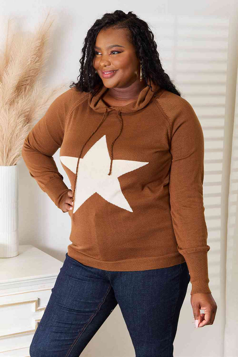 Heimish Star Full Size Star Graphic Hooded Sweater