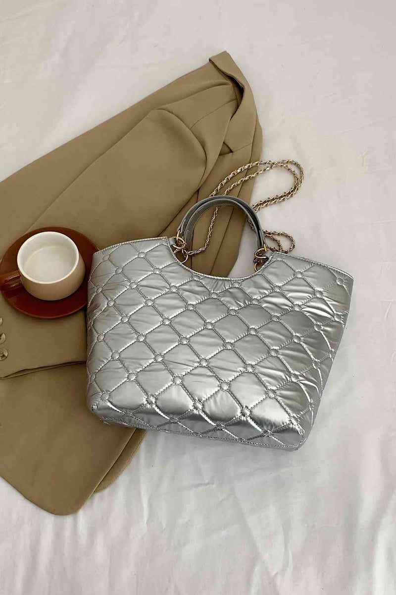 SHINE PU LEATHER HANDBAG