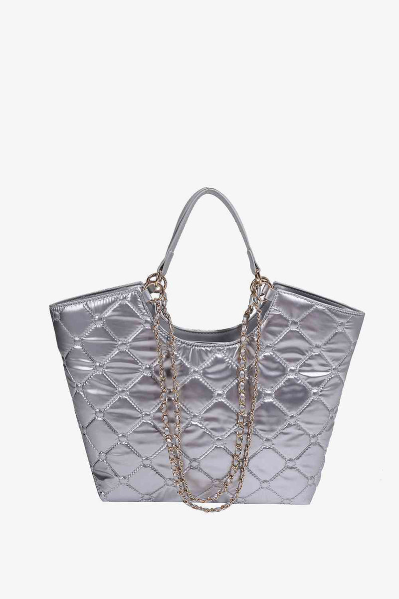 SHINE PU LEATHER HANDBAG