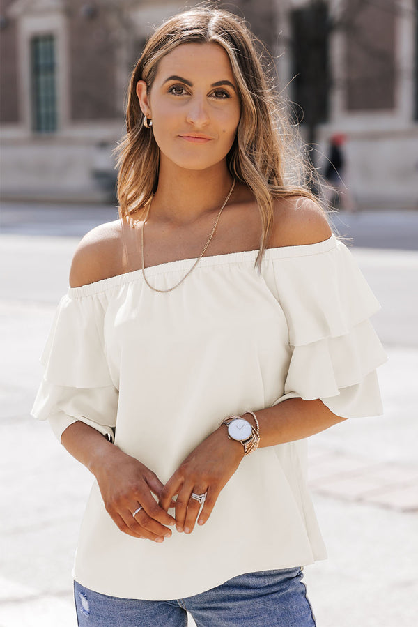 STORY OFF-SHOULDER LAYERED SLEEVE BLOUSE