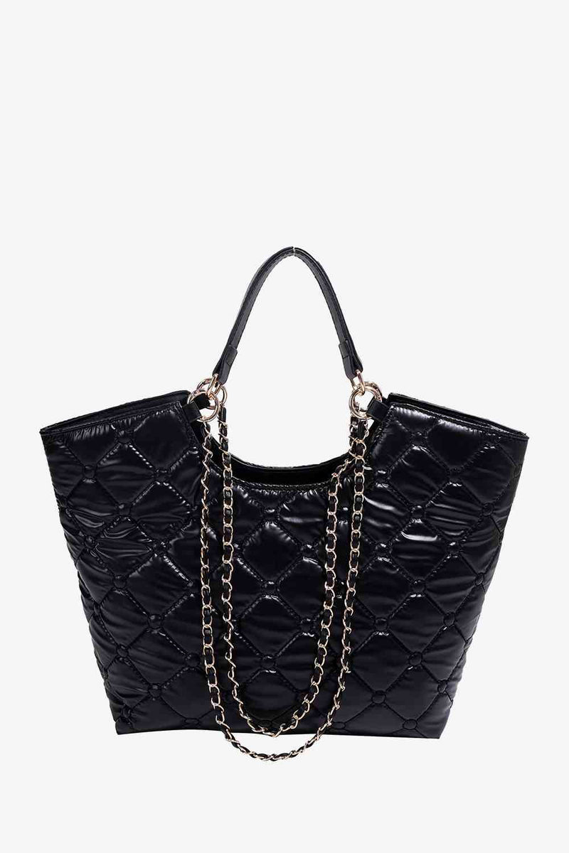 SHINE PU LEATHER HANDBAG