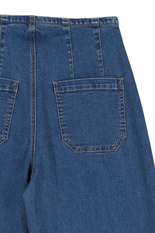 Robinson flared high waist pin tuck jeans