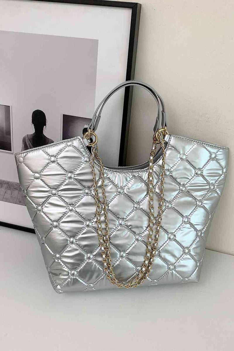 SHINE PU LEATHER HANDBAG