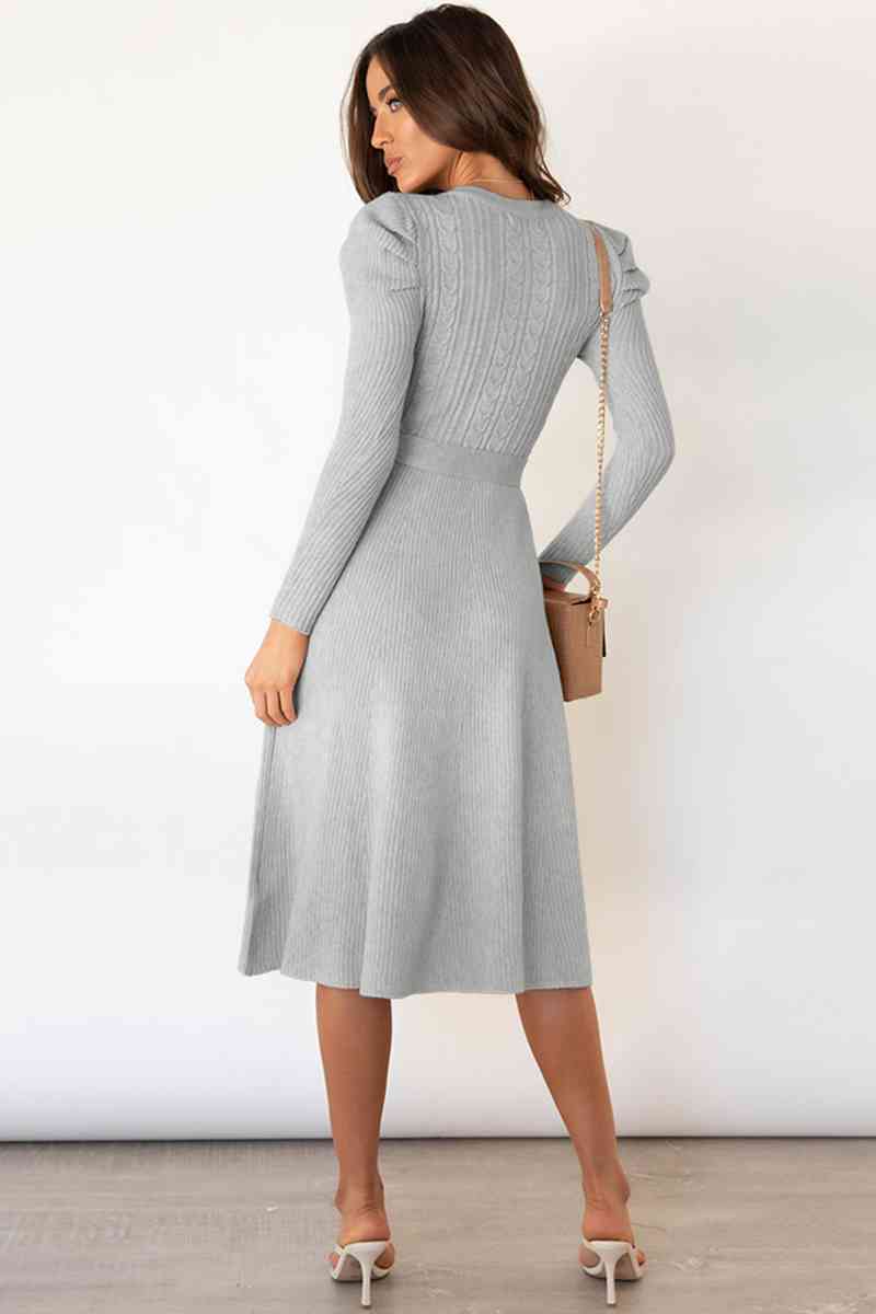 Cozy Tie Waist Sweater Dress