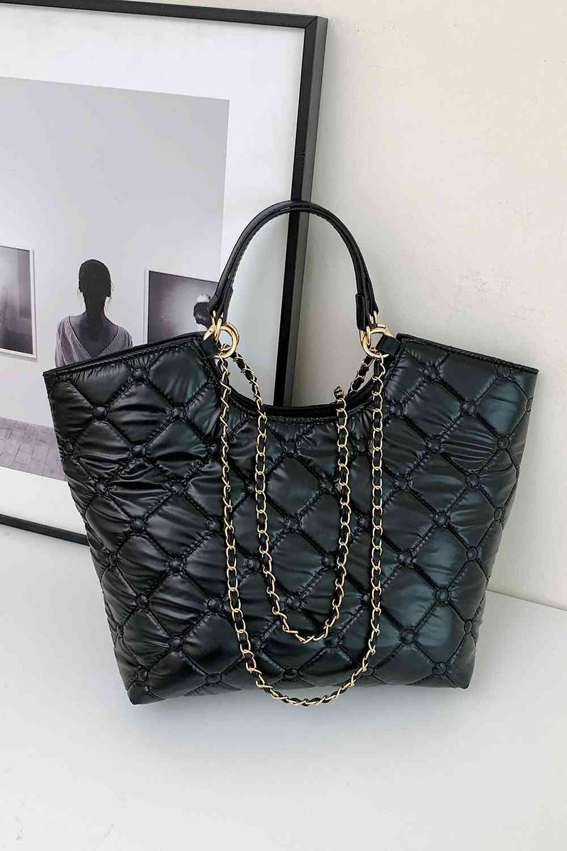 SHINE PU LEATHER HANDBAG