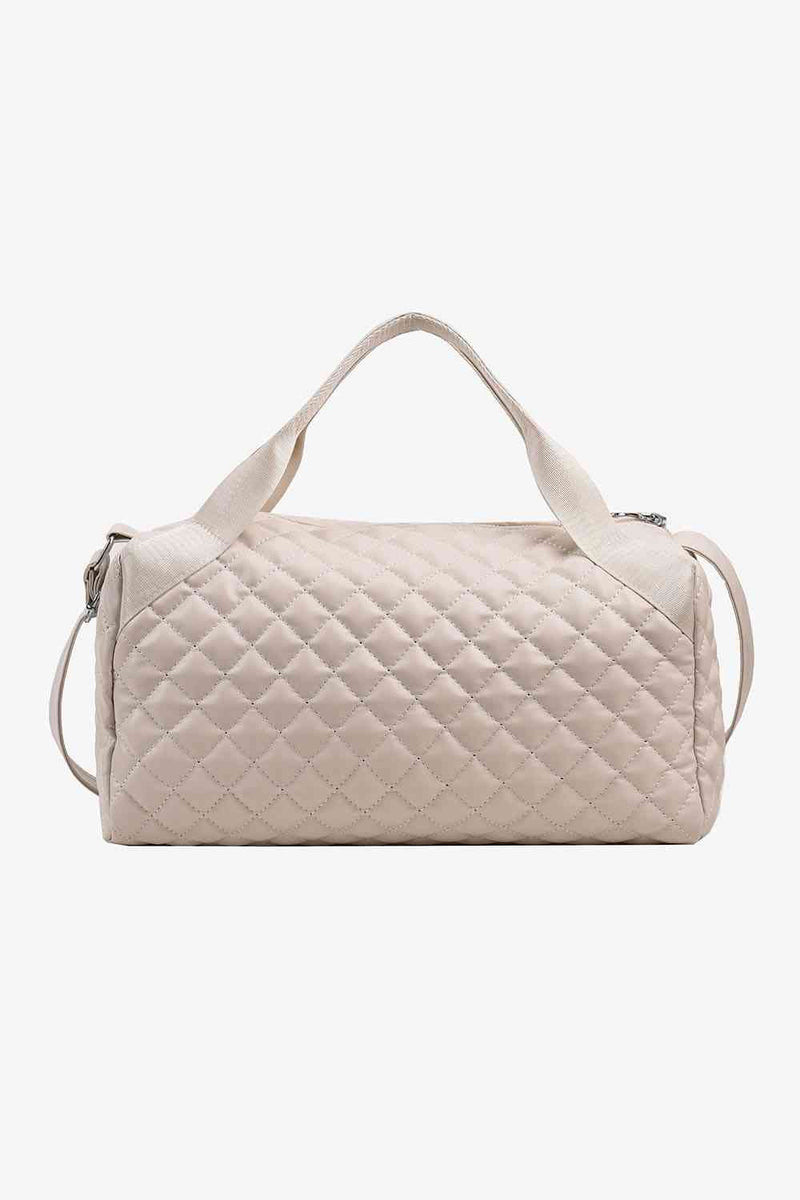 LARGE QUILTED PU LEATHER HANDBAG