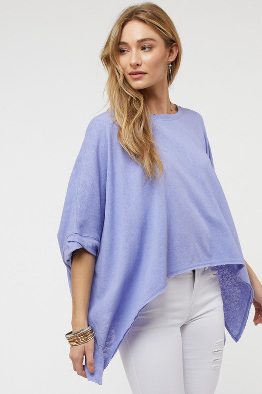 SOLID ROUND NECK LOOSE TOP